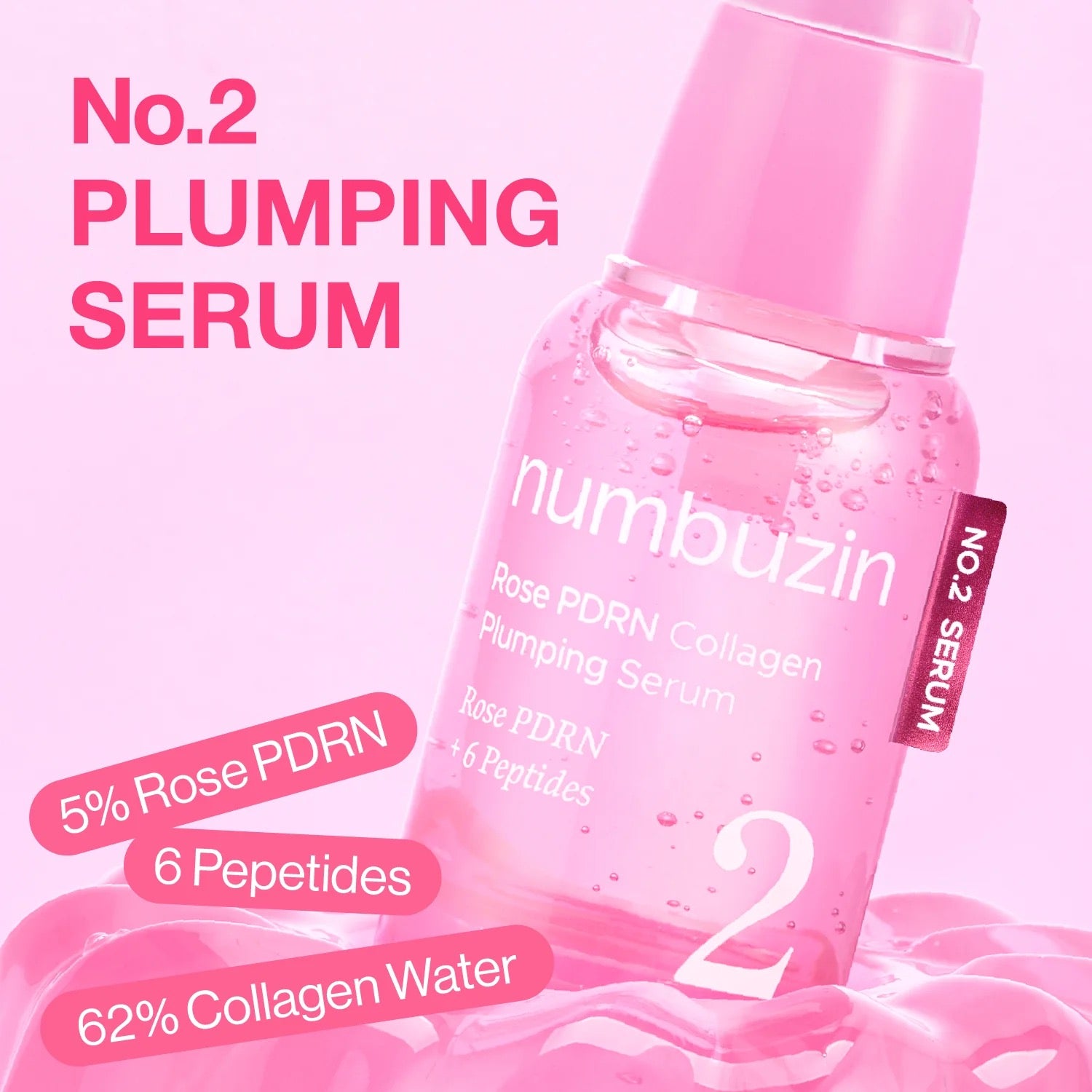 numbuzin - No.2 Rose PDRN Collagen Plumping Serum