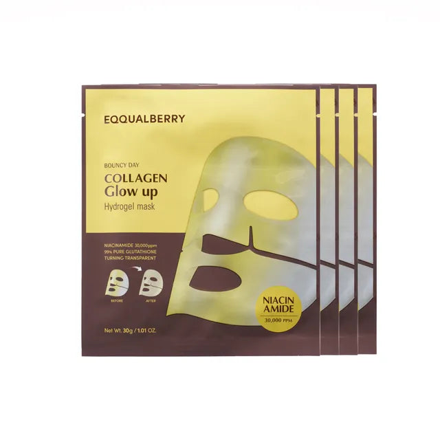 EQQUALBERRY - Collagen Glow up Hydrogel Mask Set 4pcs