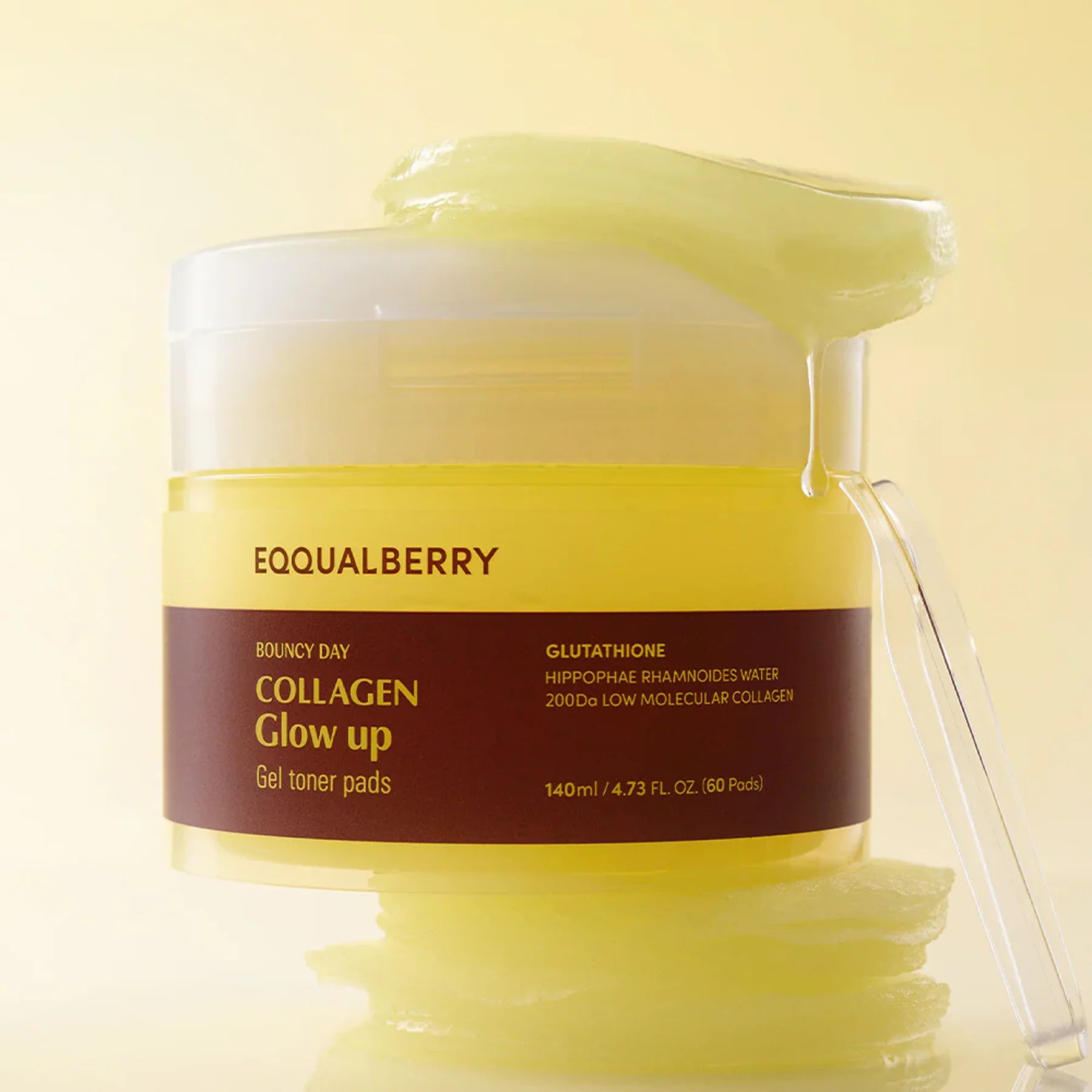 EQQUALBERRY - Collagen Glow Up Gel Toner Pads 140ml