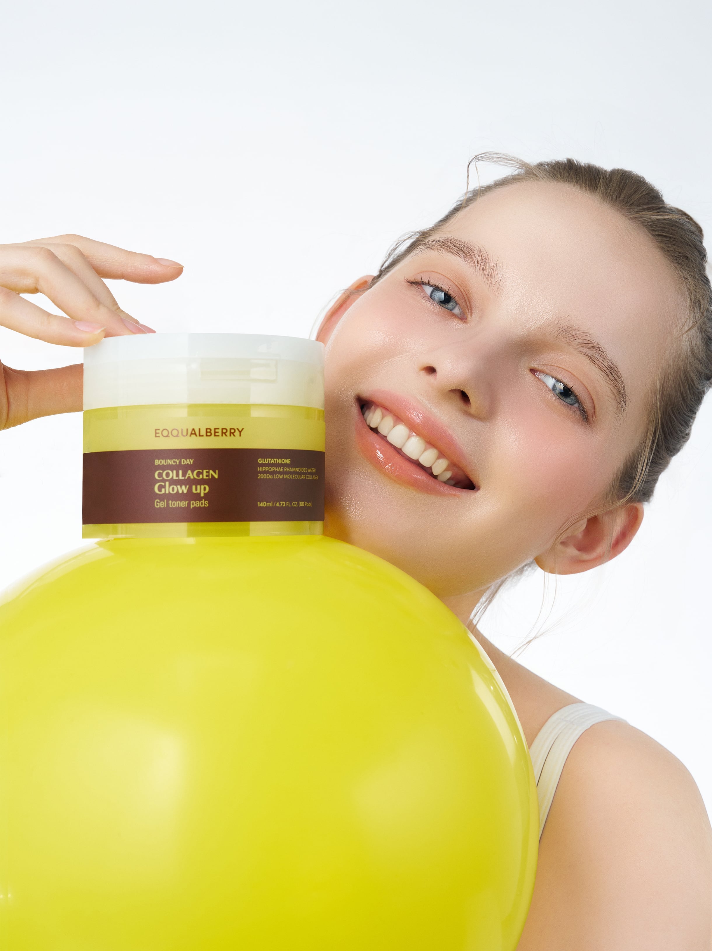 EQQUALBERRY - Collagen Glow Up Gel Toner Pads 140ml